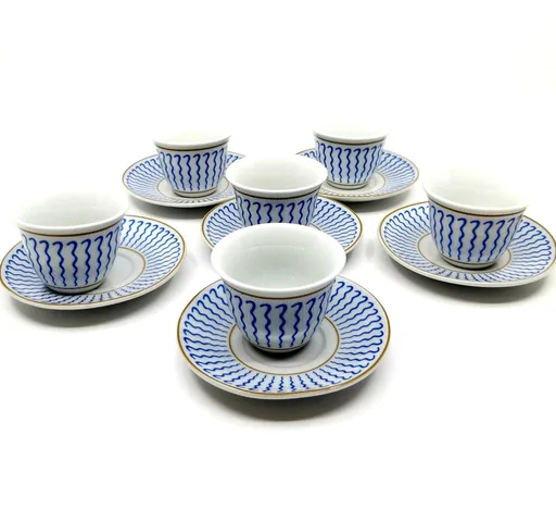 Coffee cups set blue