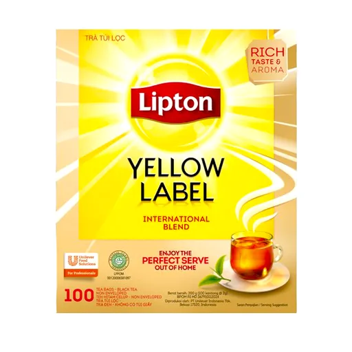 LIPTON YELLOW TEA BAGS 100x20GR