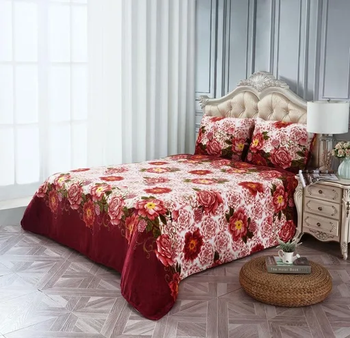 3 Pcs red white blanket