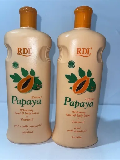Lot 2- Papaya Hand and Body Lotion Moisturize Orange 600 Ml