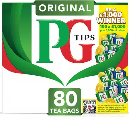 PG Tips · Black tea 80 bags