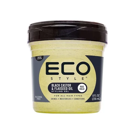ECO STYLE Professional Styling Gel Black Castor & Flaxseed Oil8oz