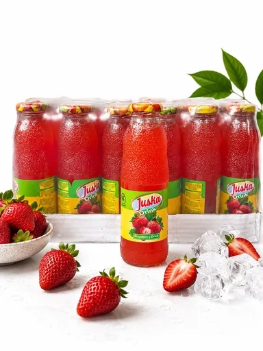 Juska Strawberry Drink 350 ml Glass 